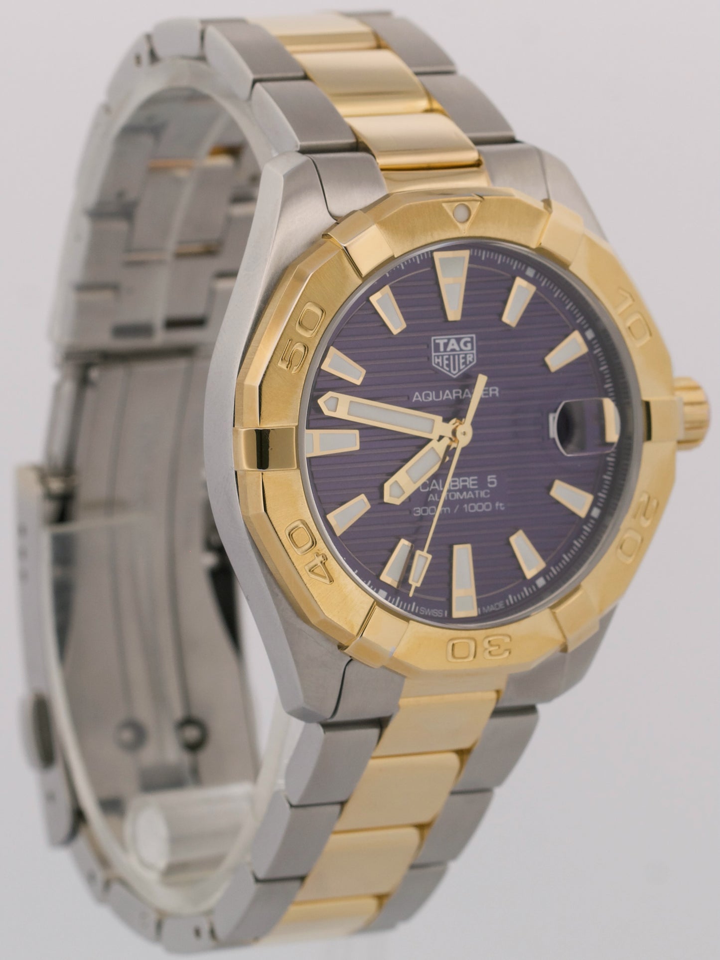 2021 PAPERS Tag Heuer Aquaracer Date BLUE Steel Gold WBD2120.BB0930 41mm BOX