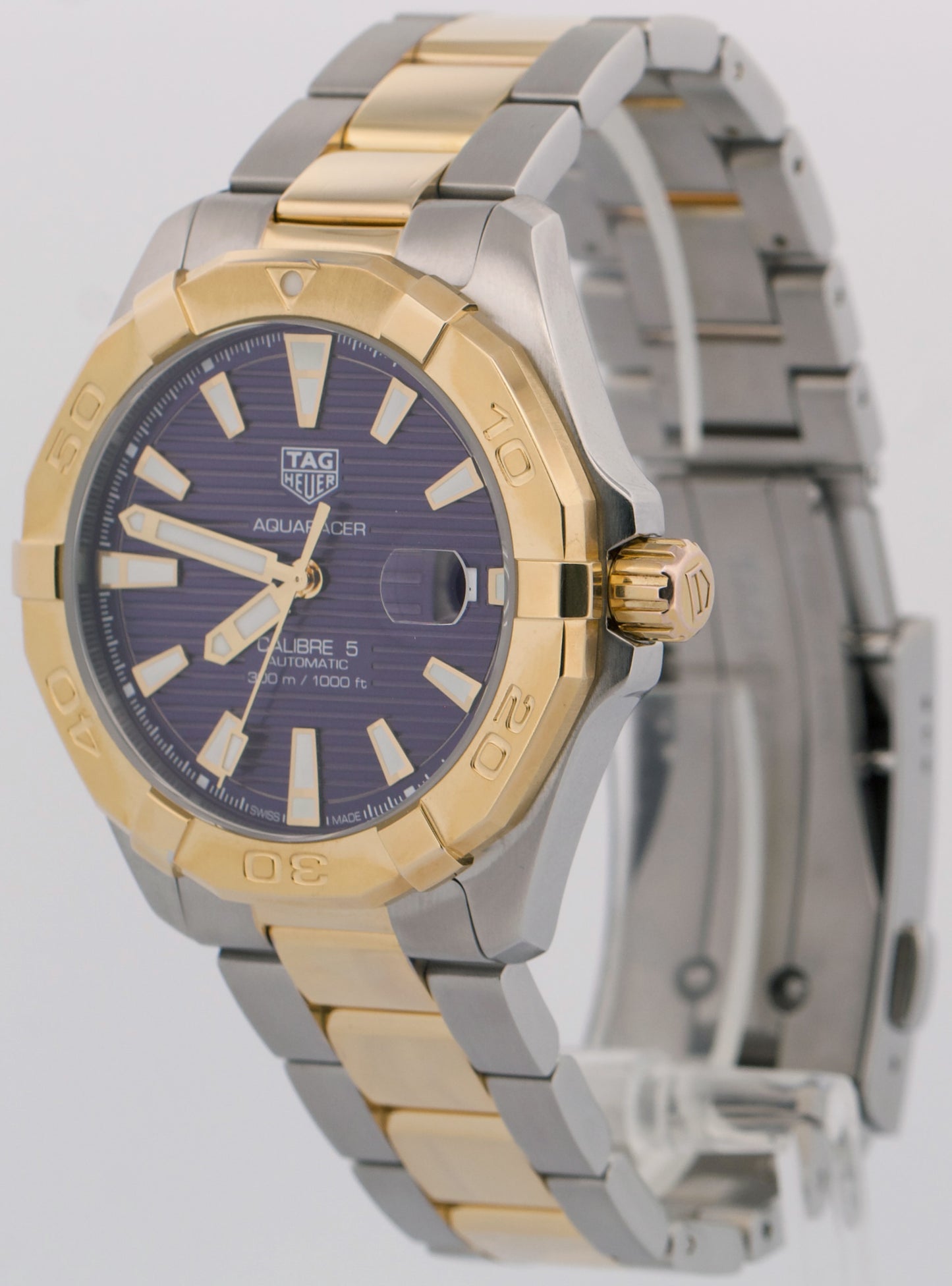 2021 PAPERS Tag Heuer Aquaracer Date BLUE Steel Gold WBD2120.BB0930 41mm BOX
