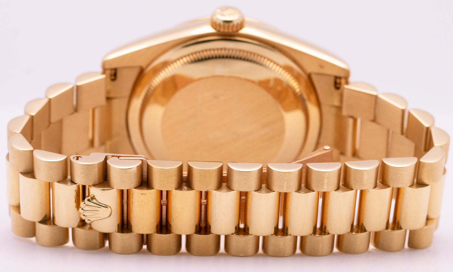 Rolex Day-Date President White 18K Yellow Gold Roman Fluted 36mm 118238 Watch