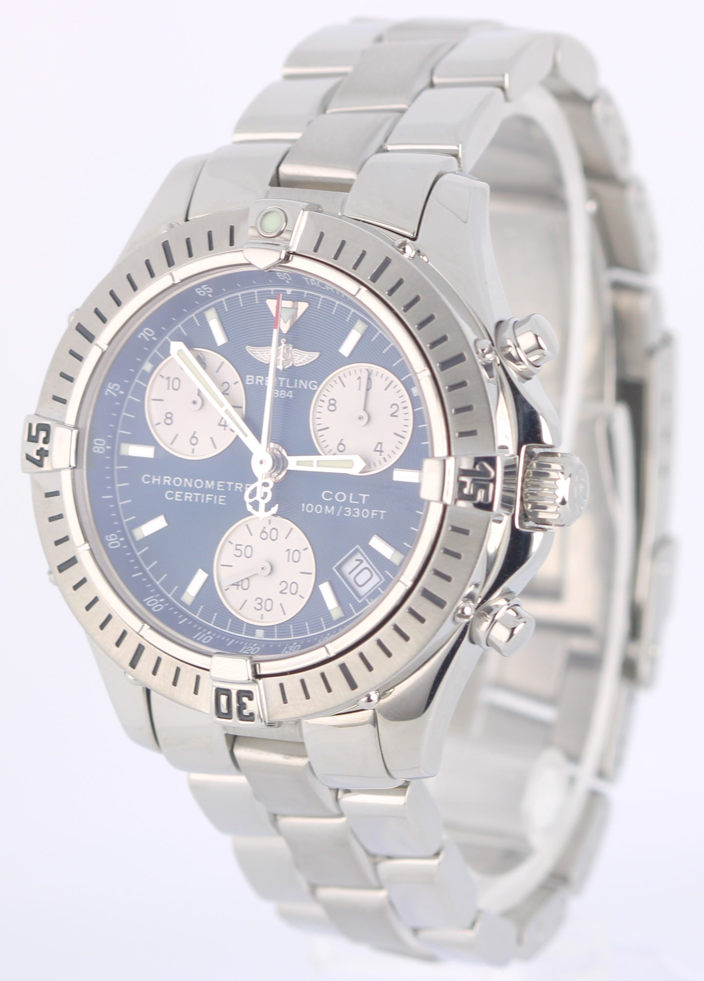 Breitling Colt Chronograph Stainless Steel Blue 38mm Quartz A73350 Watch