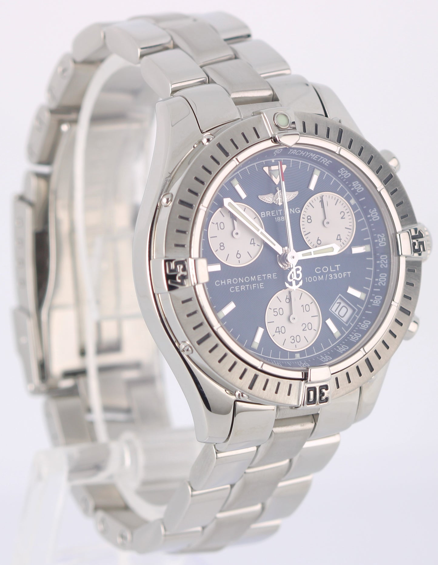 Breitling Colt Chronograph Stainless Steel Blue 38mm Quartz A73350 Watch