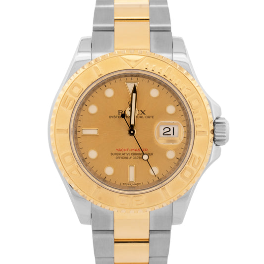 2013 MINT PAPERS Rolex Yacht-Master 40mm Champagne REHAUT Two-Tone 16623 BOX
