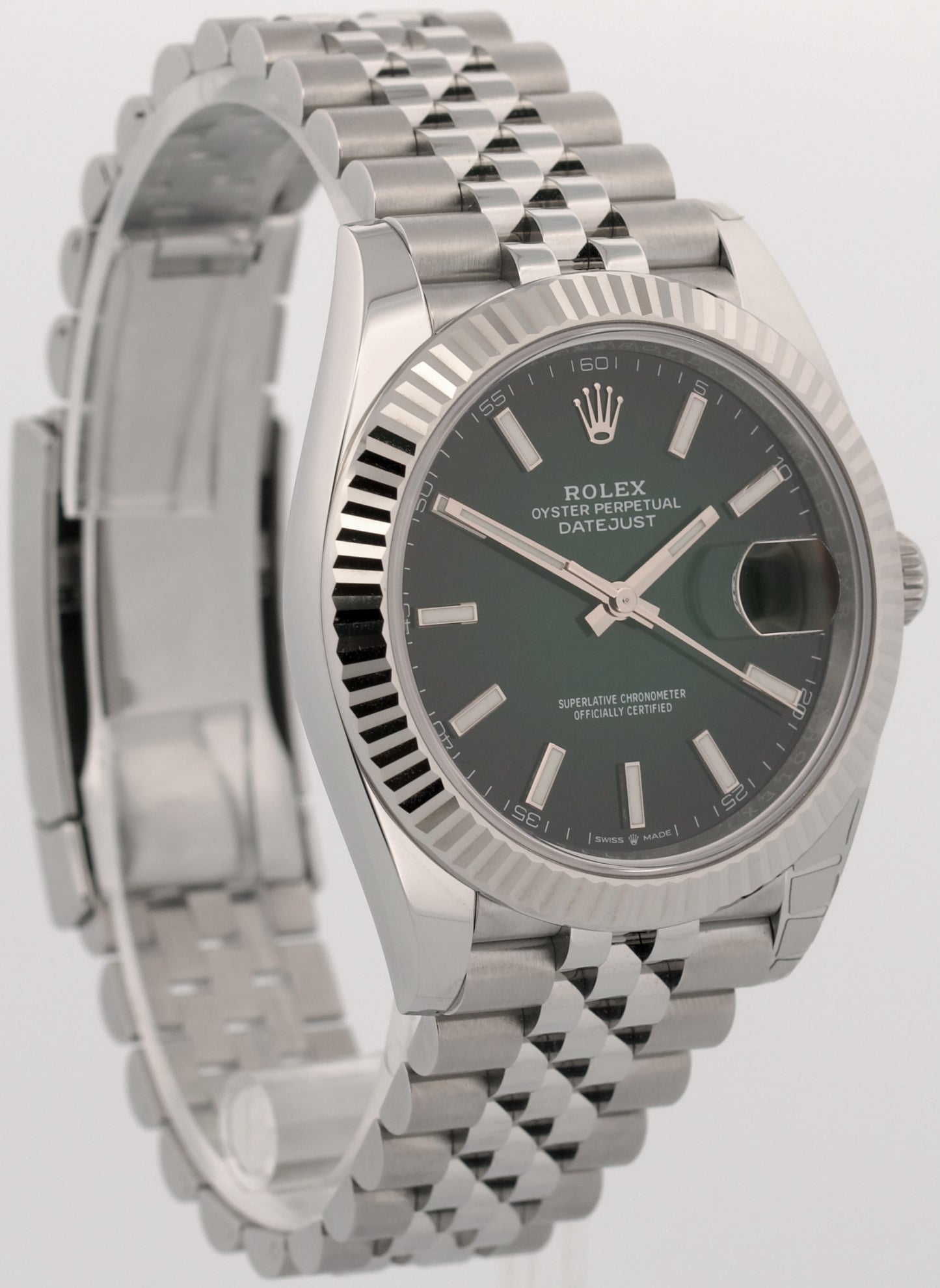 NEW 2026 PAPERS Rolex DateJust GREEN OMBRE 18K Gold Steel 41mm JUBILEE 126334 BOX