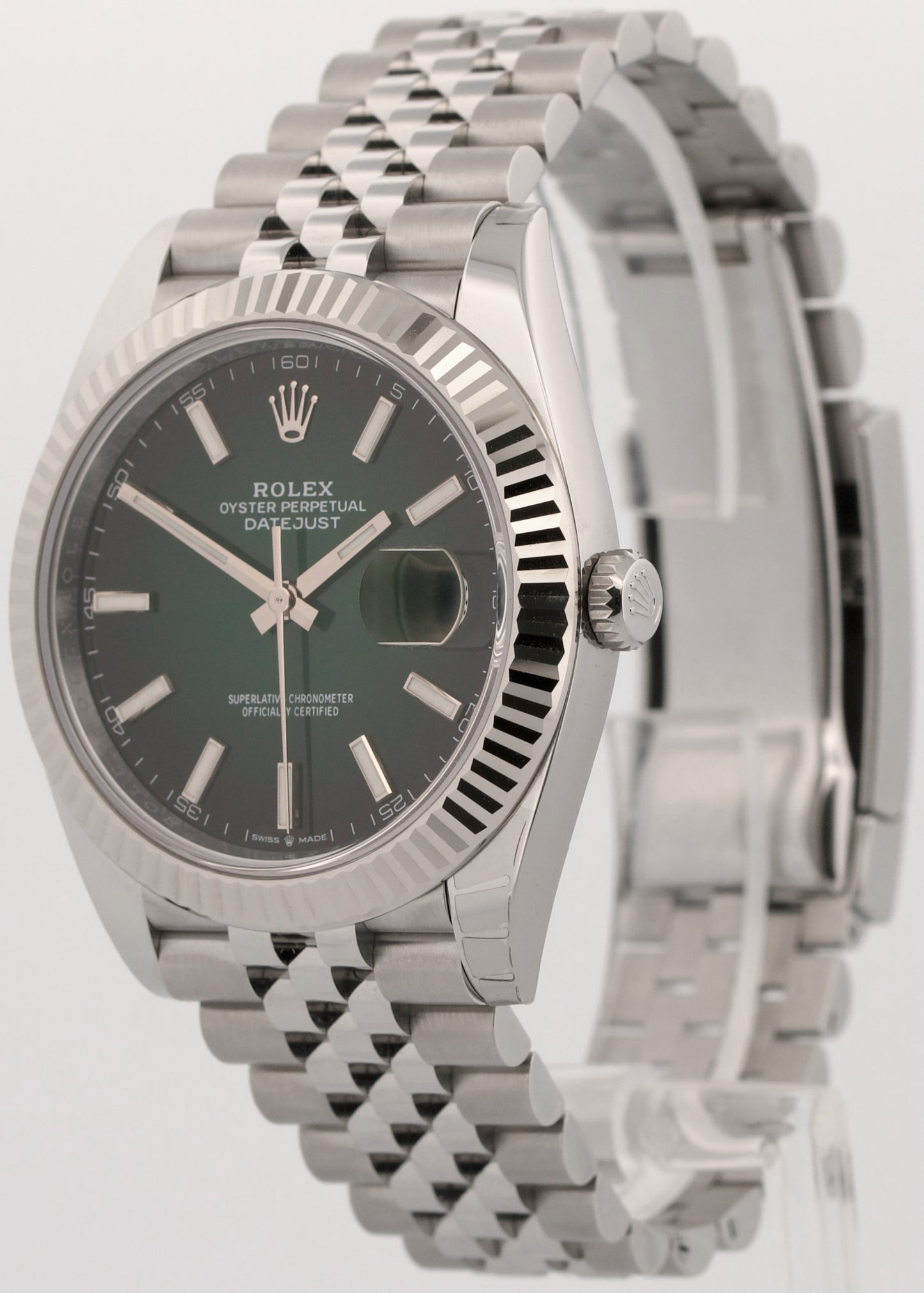 NEW 2026 PAPERS Rolex DateJust GREEN OMBRE 18K Gold Steel 41mm JUBILEE 126334 BOX