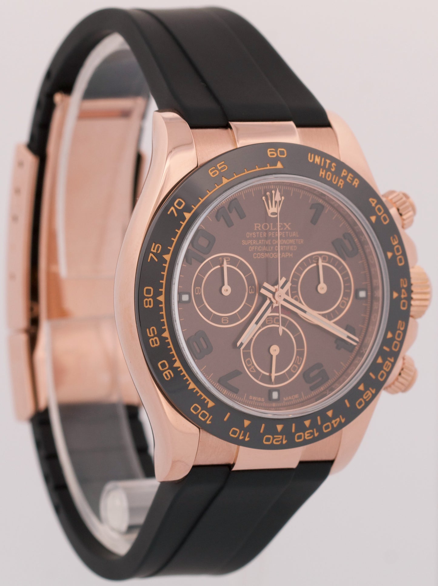 MINT Rolex Daytona 18K Rose Gold CHOCOLATE ARABIC Brown Ceramic 116515 LN BOX