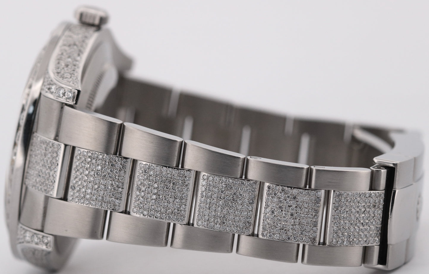 Rolex DateJust II GREEN PAVE DIAMOND Stainless Steel 41mm 116334 Oyster Watch