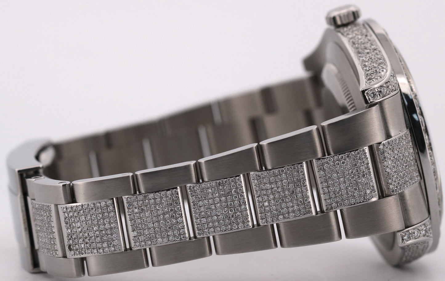 Rolex DateJust II GREEN PAVE DIAMOND Stainless Steel 41mm 116334 Oyster Watch