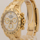 Rolex Daytona Cosmograph WHITE 40mm 18K Yellow Gold Oyster 116508 Watch BOX
