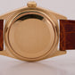 PAPERS Rolex Day-Date SILVER 18K Yellow Gold Fluted Brown Leather 36mm 18038 BOX