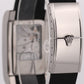 Rolex Cellini Prince SILVER ROMAN 18K White Gold Black Leather 28mm 5441/9