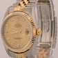 Rolex DateJust 36mm CHAMPAGNE DIAMOND 18K Yellow Gold Steel JUBILEE Watch 16233