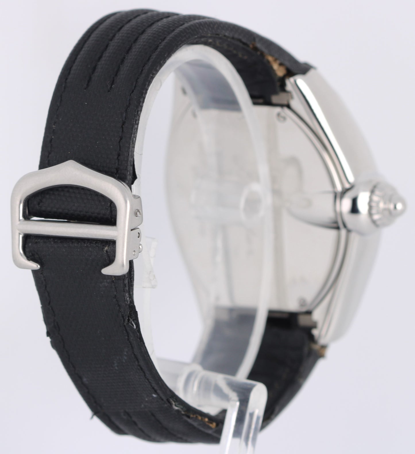 Cartier Roadster GMT XL Steel Silver Roman Numeral 42mmX48mm 2722 Textile Watch
