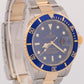 MINT PAPERS Rolex Submariner Date 40mm BLUE Two-Tone Steel 18K GOLD 16613 BOX