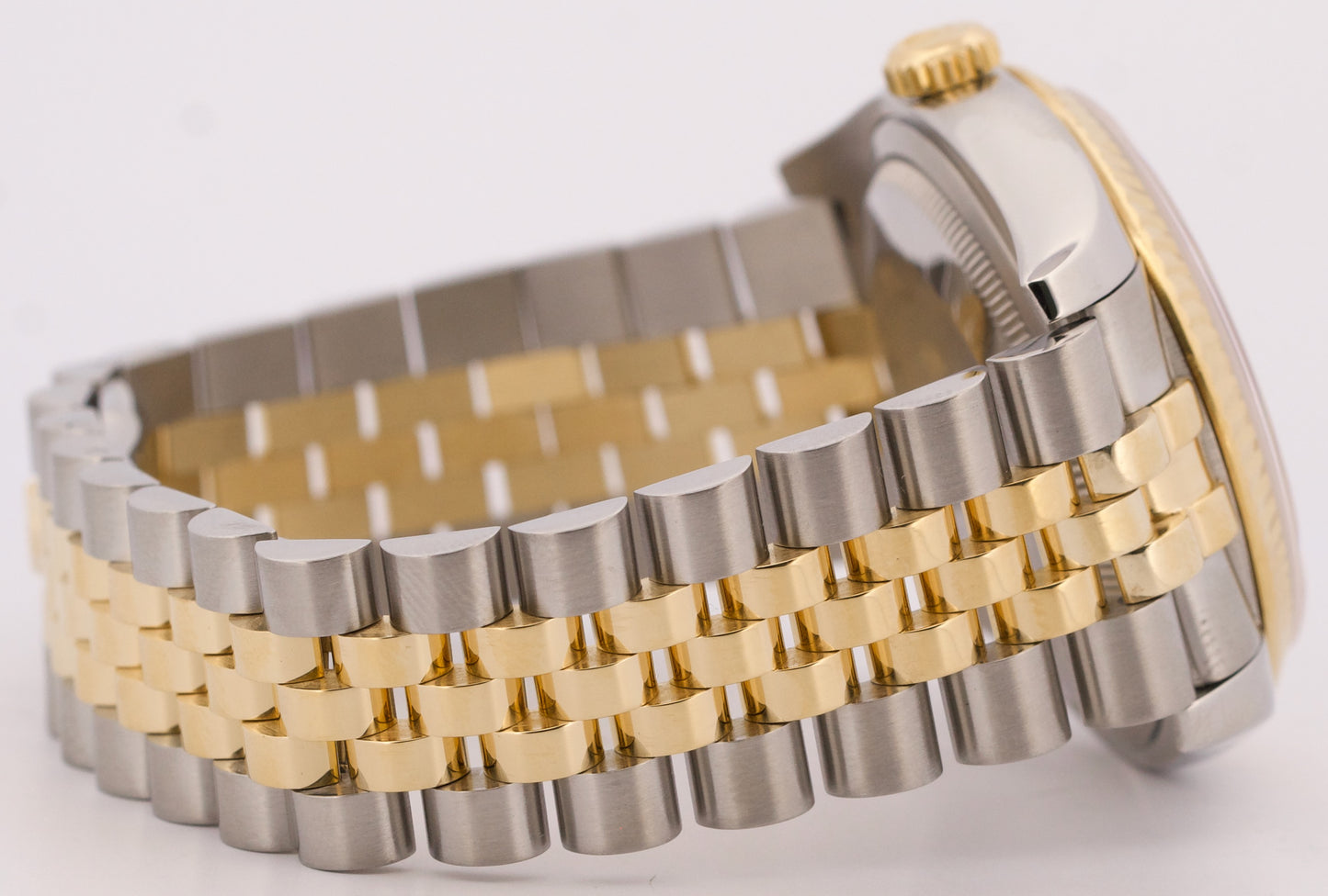 Rolex DateJust 36mm CHAMPAGNE 18K Gold Fluted Steel SUPER JUBILEE 116233 Watch
