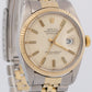 VINTAGE 1982 Rolex DateJust 36mm PATINA SILVER 18K Gold Steel JUBILEE 16013