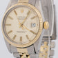 VINTAGE 1982 Rolex DateJust 36mm PATINA SILVER 18K Gold Steel JUBILEE 16013