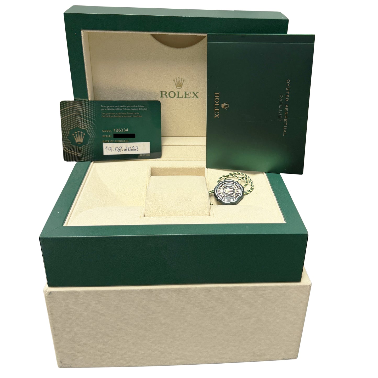 2022 PAPERS Rolex DateJust Steel AZZURRO Blue Roman 41mm 126334 Watch BOX