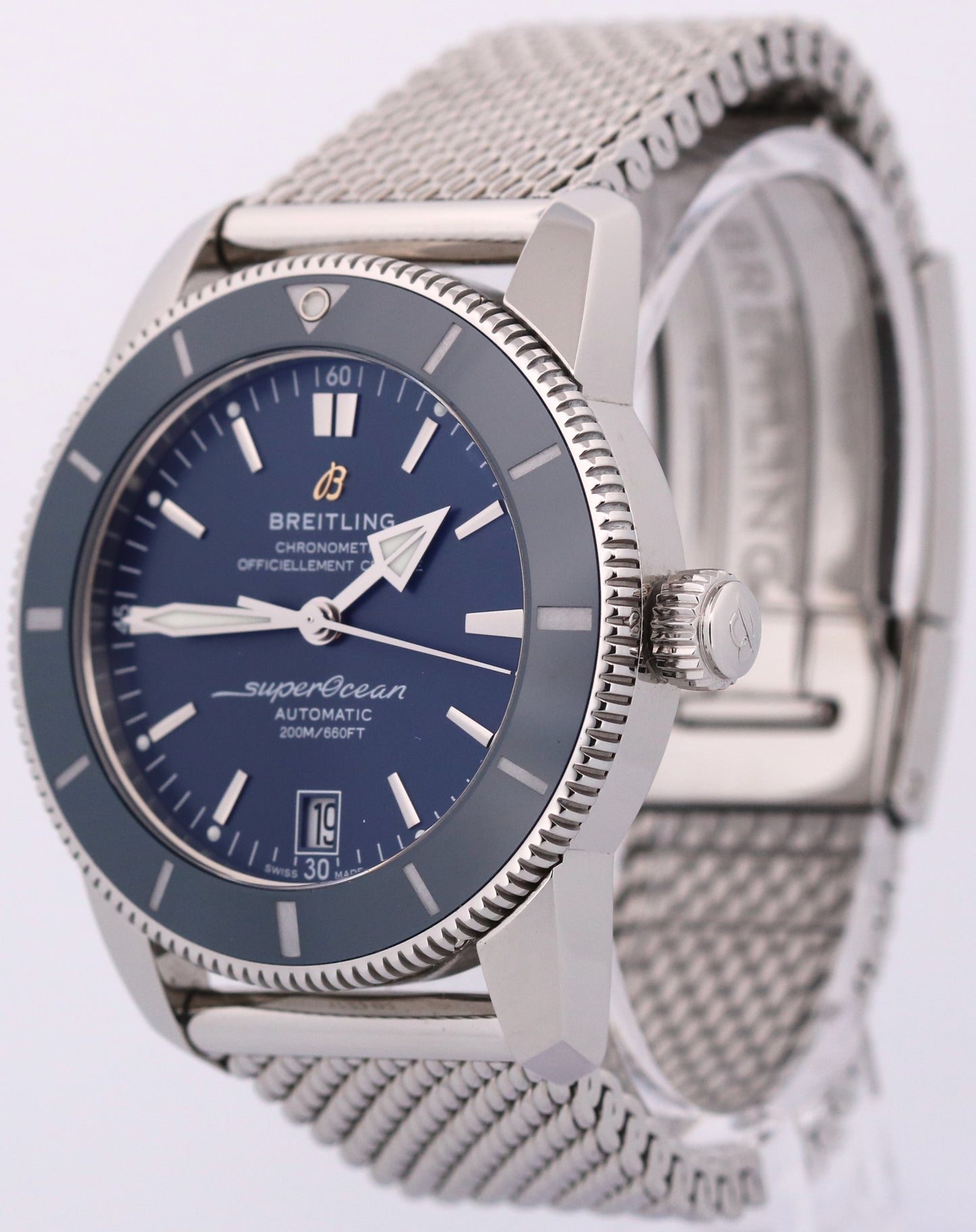 2025 PAPERS Breitling Superocean Heritage B20 BLUE Stainless 42mm AB2010 BOX