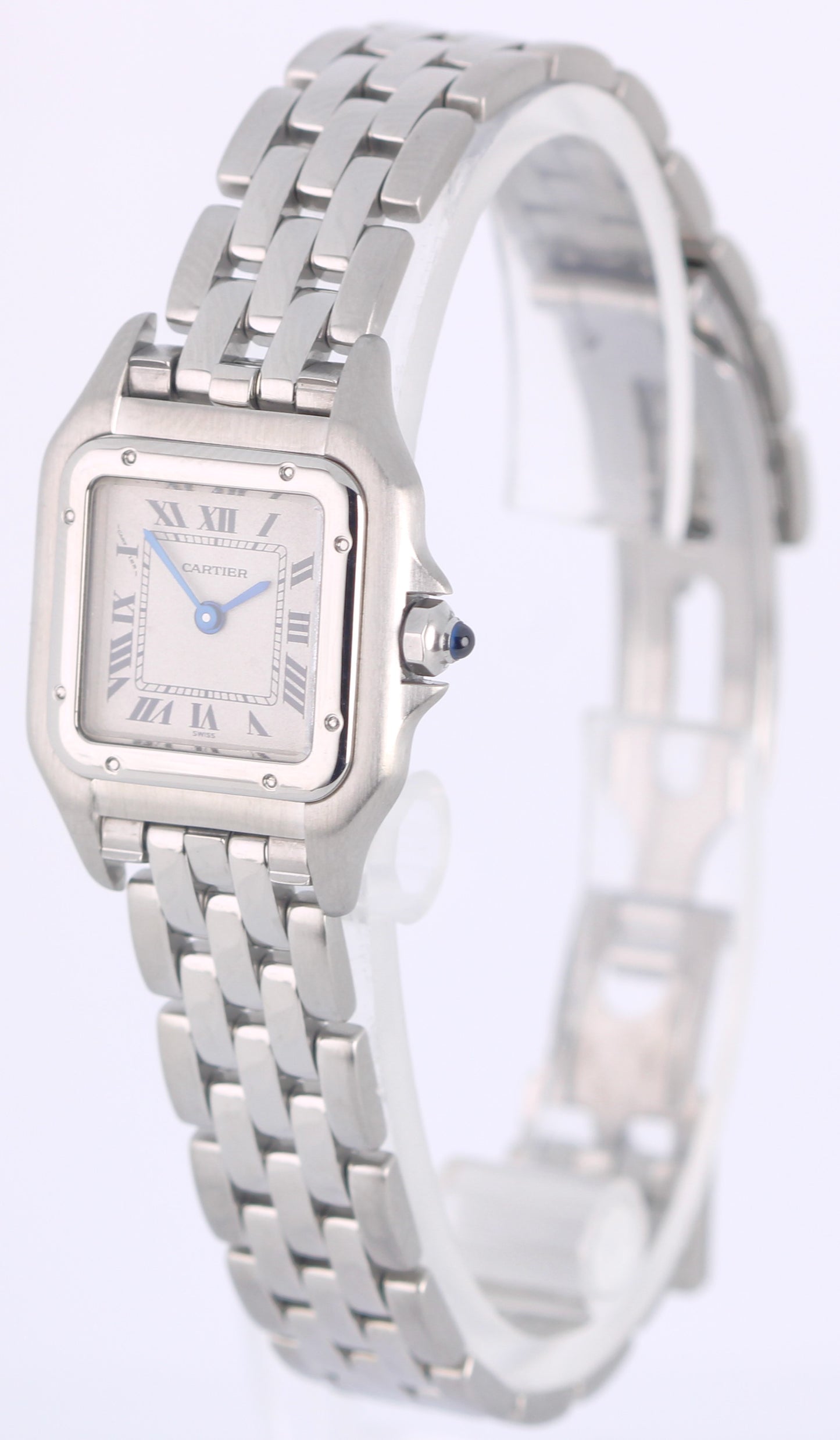 1998 PAPERS Cartier Panthere SMALL Silver Roman 23X30mm 1320 Quartz Watch BOX