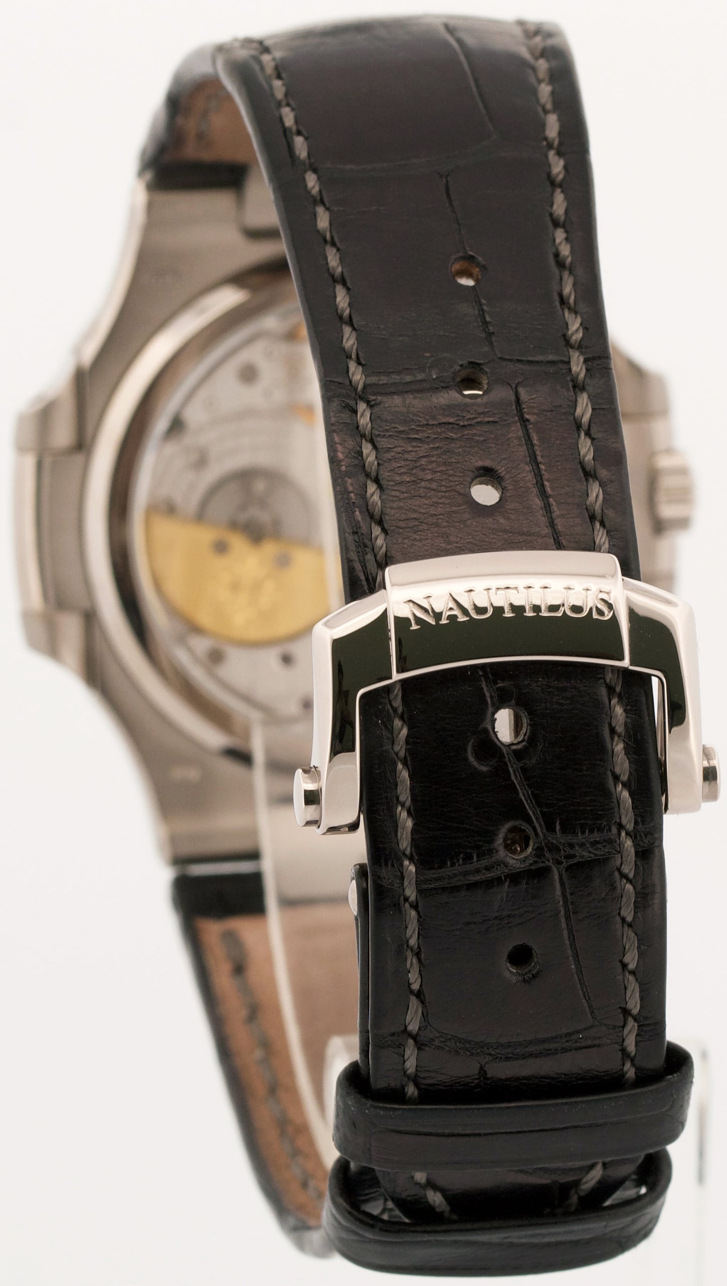 2009 PAPERS Patek Philippe Nautilus Gray Moon Phase 18K White Gold 5712G-001 BOX