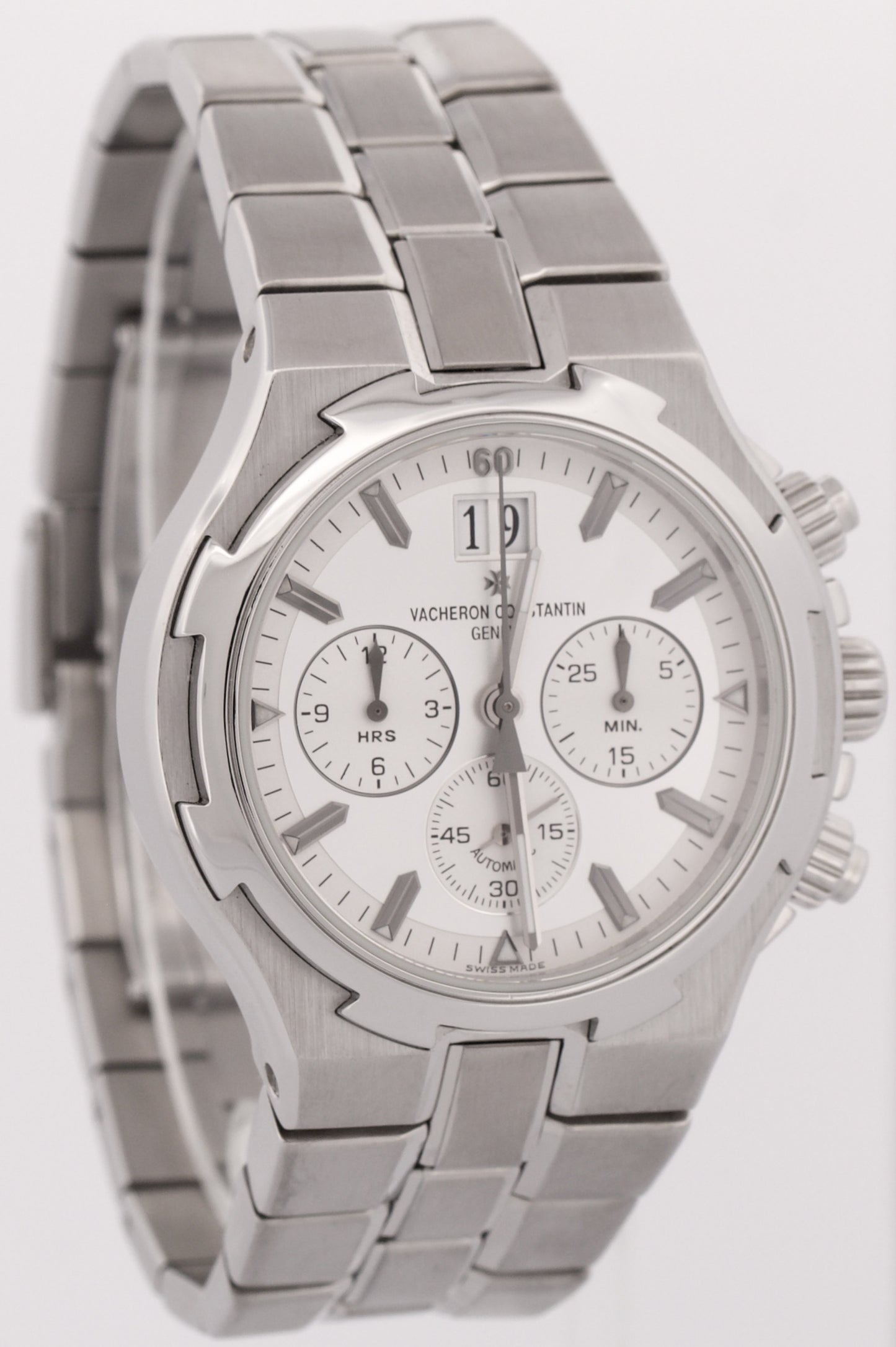 MINT Vacheron Constantin Overseas Chronograph SILVER 42mm Stainless 49150 Watch