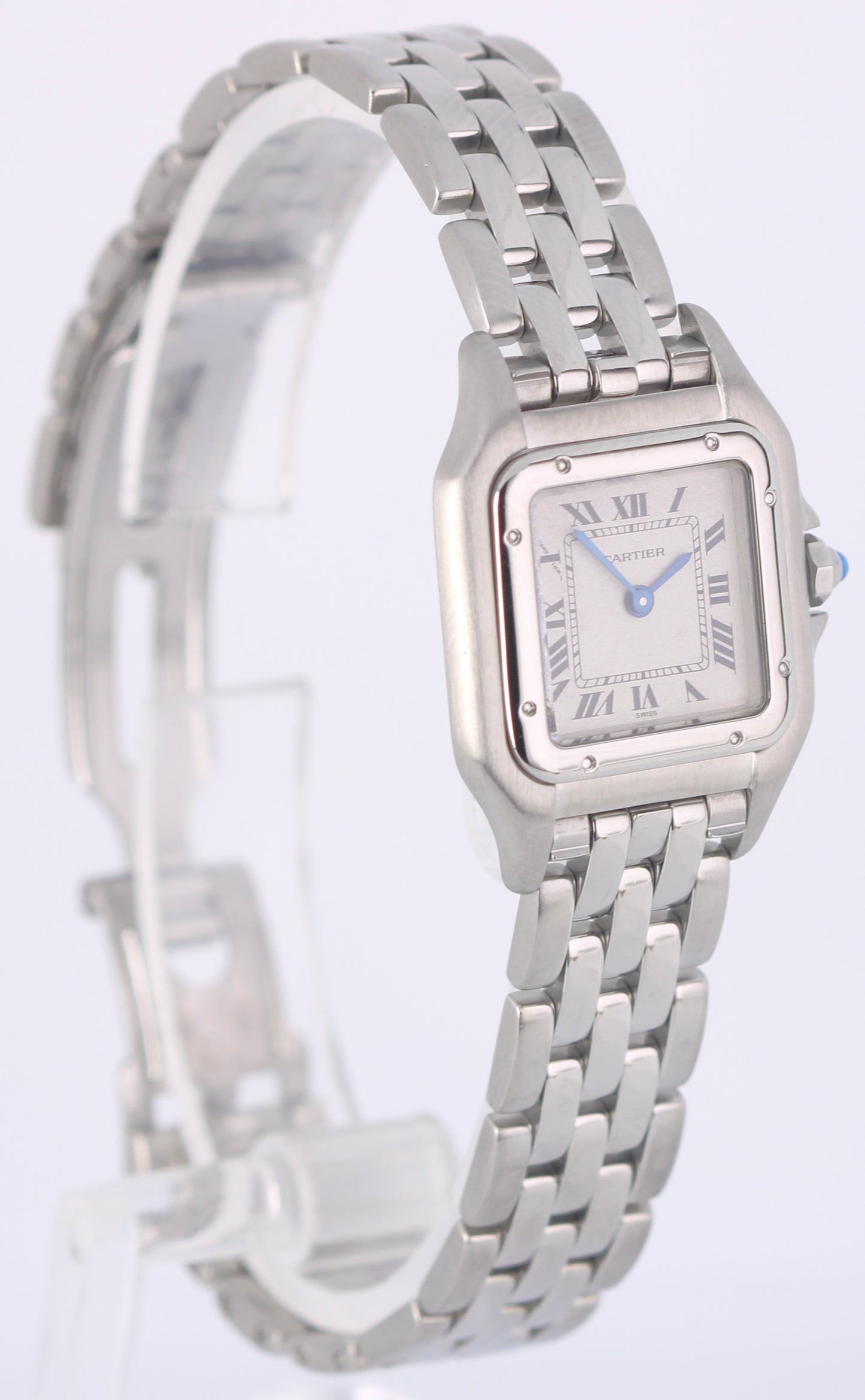 1998 PAPERS Cartier Panthere SMALL Silver Roman 23X30mm 1320 Quartz Watch BOX