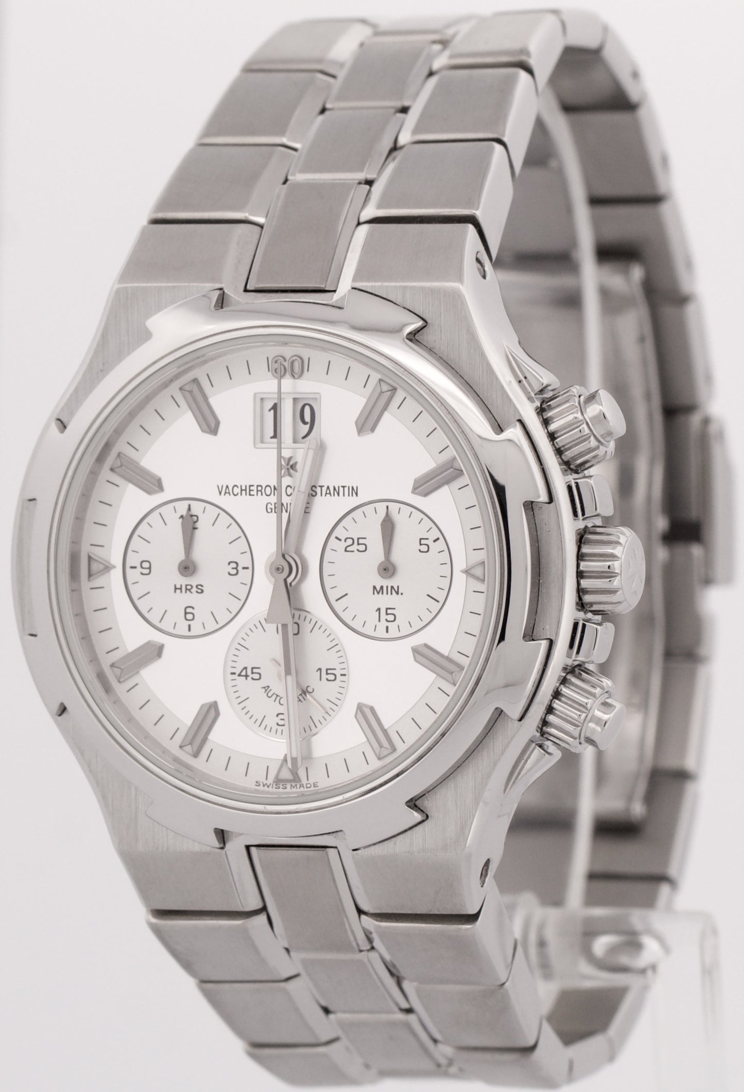 MINT Vacheron Constantin Overseas Chronograph SILVER 42mm Stainless 49150 Watch