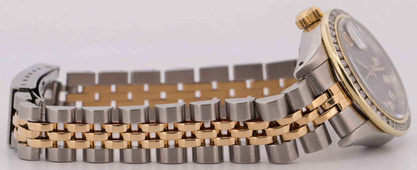 Ladies Rolex DateJust 26mm MOP DIAMOND 18K Yellow Gold Steel JUBILEE 69173 Watch