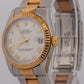 UNPOLISHED 2002 PAPERS Rolex DateJust WHITE ROMAN 18K Steel 31mm 78273 Watch BOX