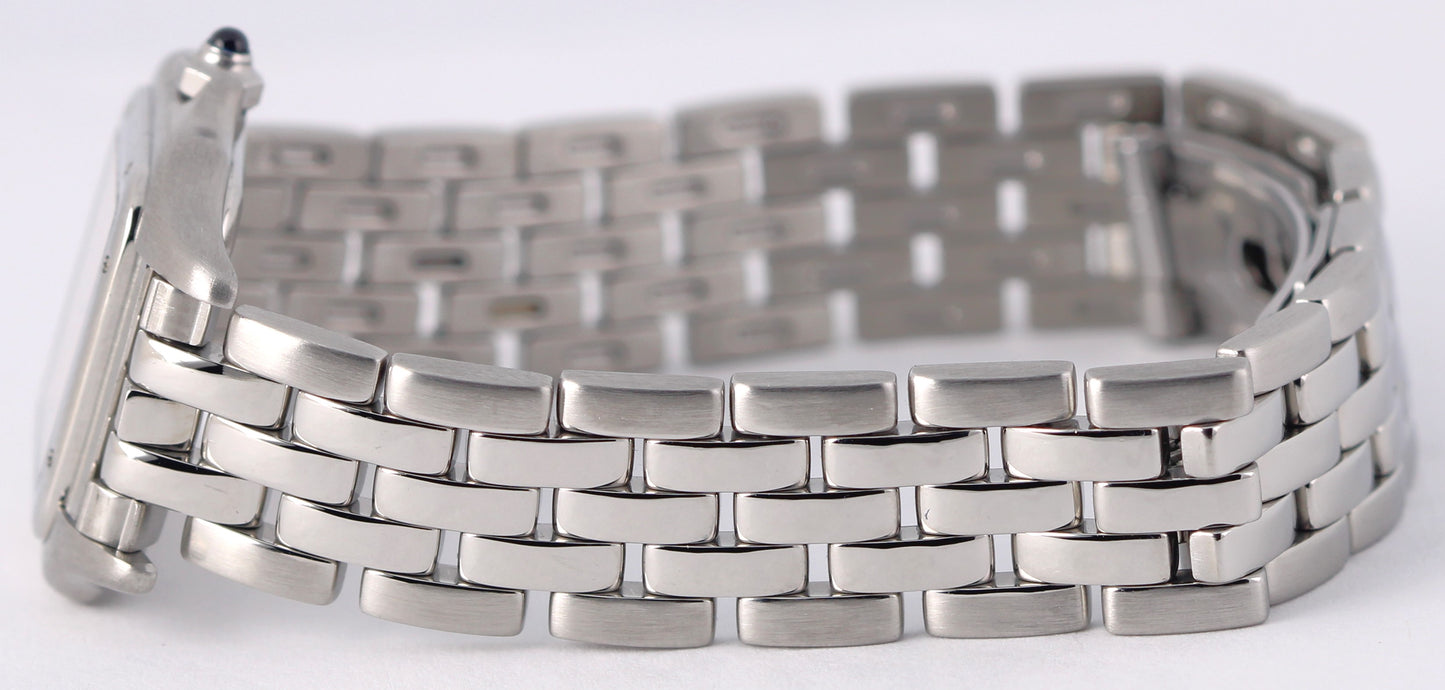 1998 PAPERS Cartier Panthere SMALL Silver Roman 23X30mm 1320 Quartz Watch BOX