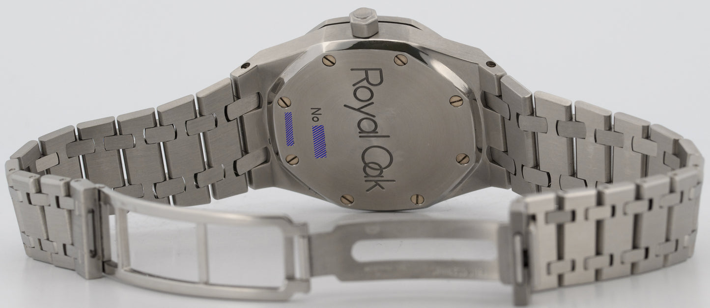 PAPERS Audemars Piguet Royal Oak Dual Time BLACK 36mm Steel 25730ST Watch BOX