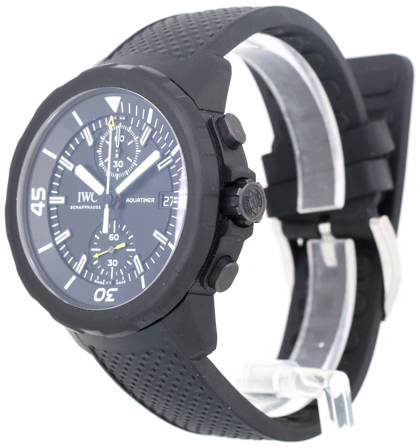 IWC Aquatimer Chronograph Galapagos Island 45mm BLACK Steel Rubber IW379502