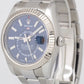 MINT PAPERS Rolex Sky-Dweller BLUE 18K Fluted 42mm Steel Oyster Watch 326934 BOX