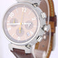 Louis Vuitton Tambour Chronograph Steel Beige 41.5mm Q1122 Brown Leather Watch