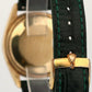 Rolex Oyster Perpetual Date 34mm SILVER 14K Yellow Gold Green Leather 1503 Watch