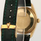Rolex Oyster Perpetual Date 34mm SILVER 14K Yellow Gold Green Leather 1503 Watch