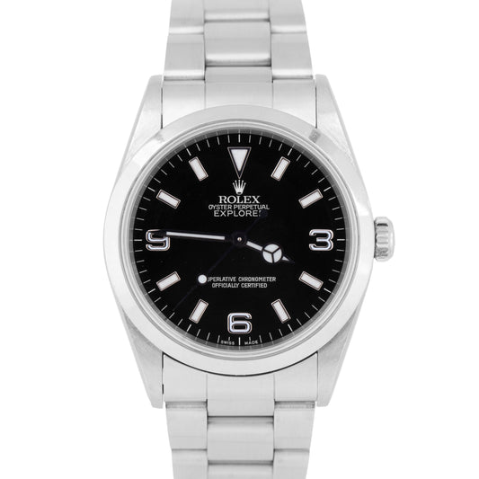 UNPOLISHED Rolex Explorer I Black 36mm 3-6-9 Stainless Steel Oyster Watch 14270