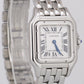 MINT Ladies Cartier Panthere Stainless Steel WHITE Roman 22mm Quartz Watch 4016