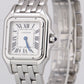 MINT Ladies Cartier Panthere Stainless Steel WHITE Roman 22mm Quartz Watch 4016