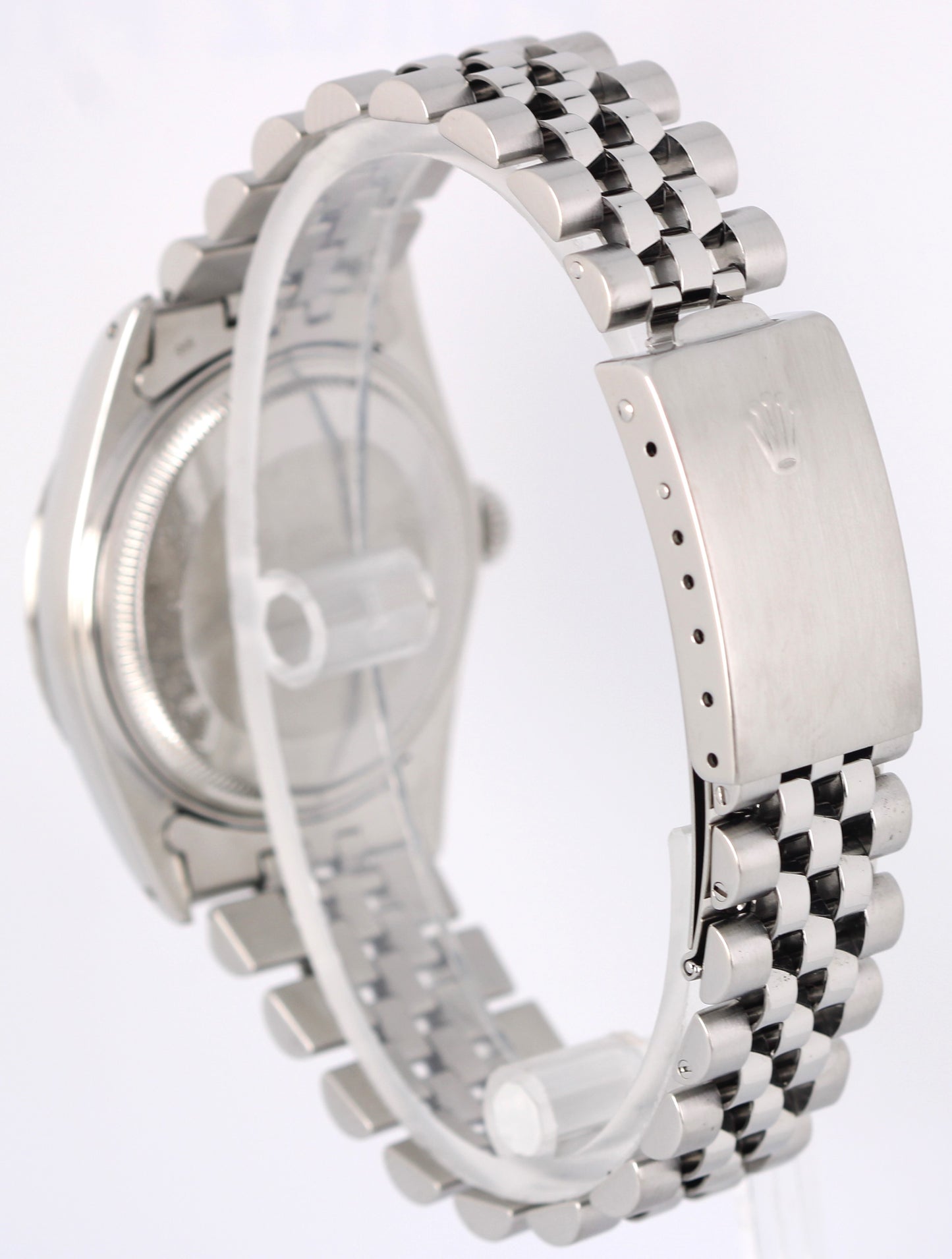 VINTAGE Rolex DateJust Steel Silver 36mm Engine-Turned 16030 Jubilee Watch