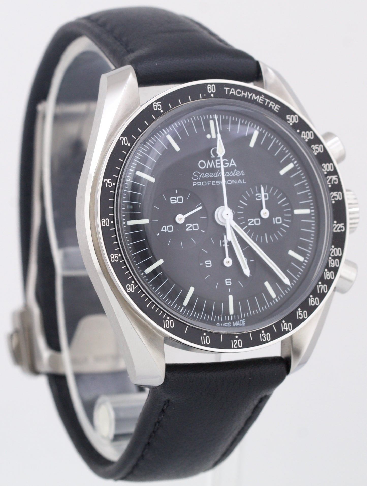 2023 PAPERS Omega Speedmaster BLACK Leather Steel 42mm 310.32.42.50.01.001 BOX