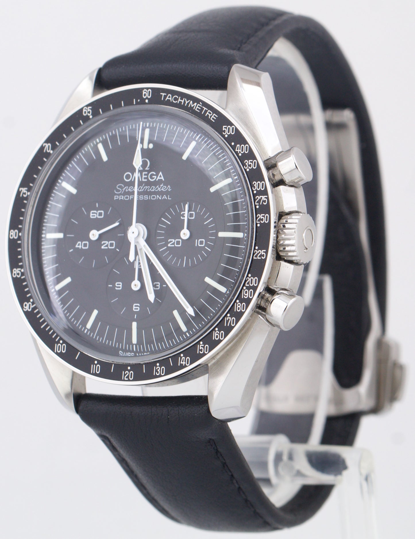 2023 PAPERS Omega Speedmaster BLACK Leather Steel 42mm 310.32.42.50.01.001 BOX