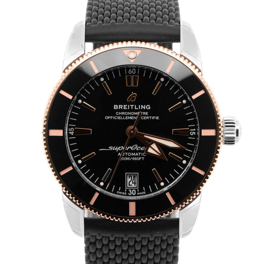 NEW PAPERS Breitling SuperOcean Heritage 18k Rose Gold 42mm UB2010 Watch BOX