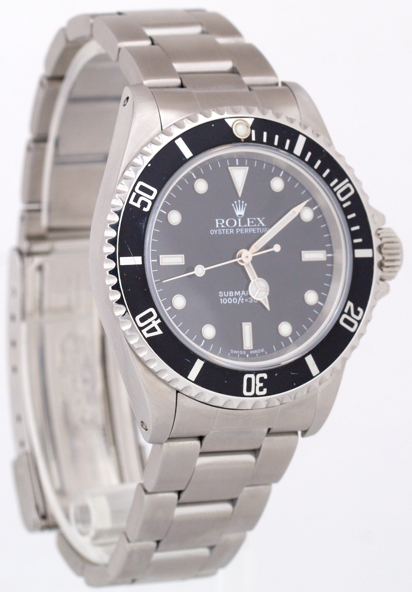 PAPERS Rolex Submariner No-Date Stainless Steel Black 40mm Watch 14060 BOX