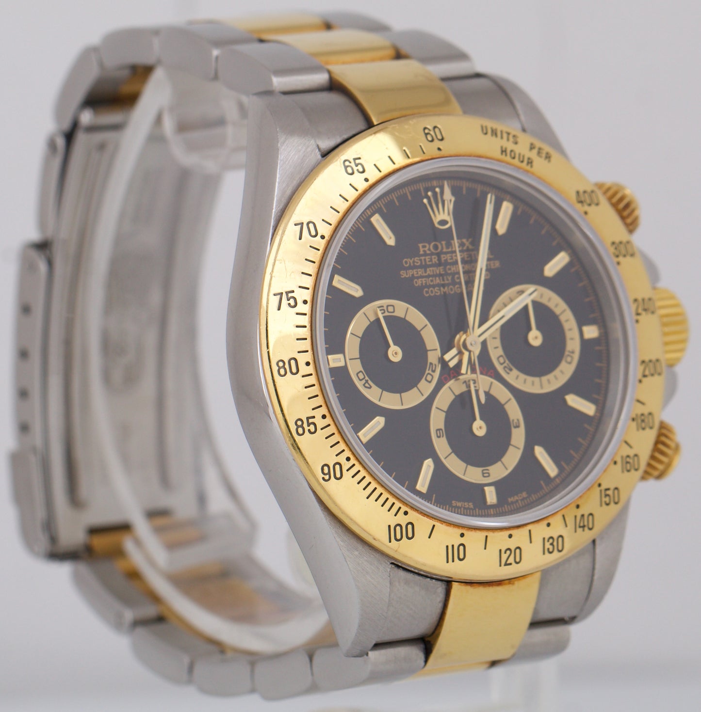 Rolex Daytona Cosmograph 40mm ZENITH Two-Tone P SERIAL Gold Steel Watch 16523