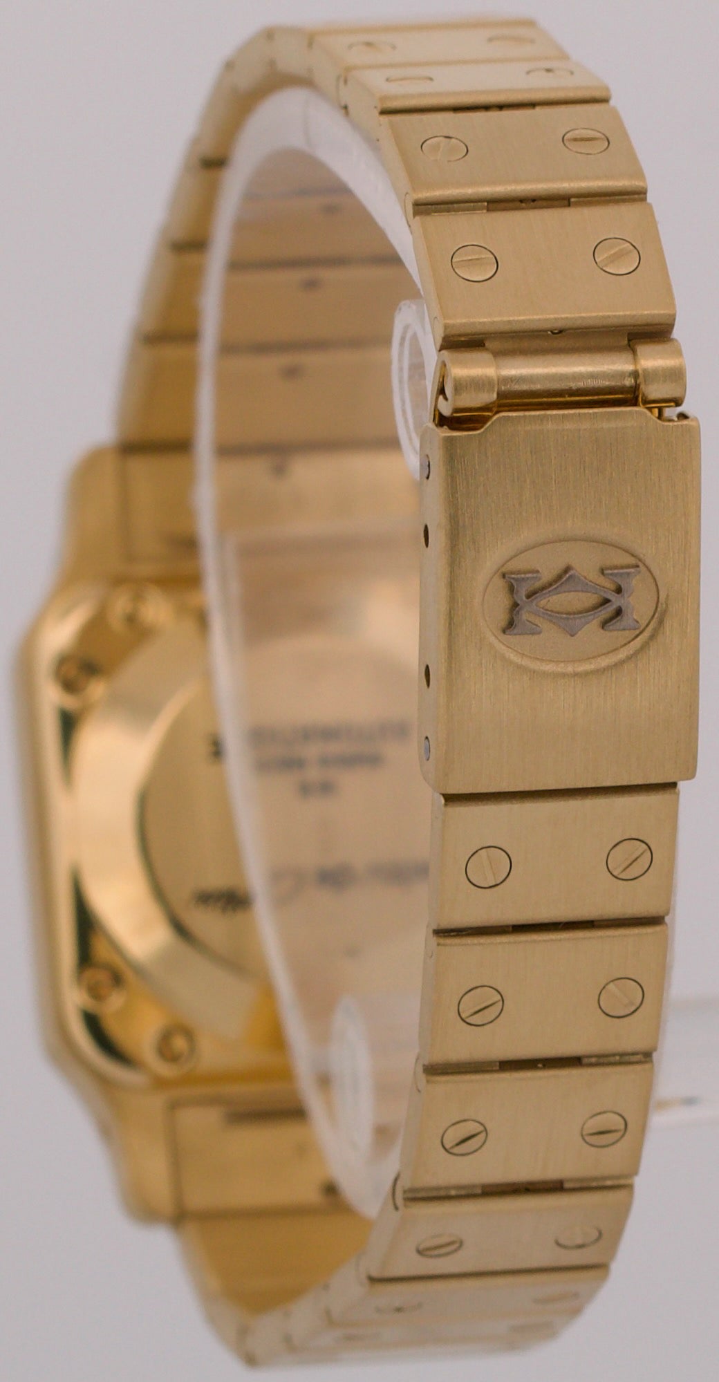 Ladies Cartier Santos WHITE ROMAN DIAMOND 18K Yellow Gold Automatic 24mm 8170