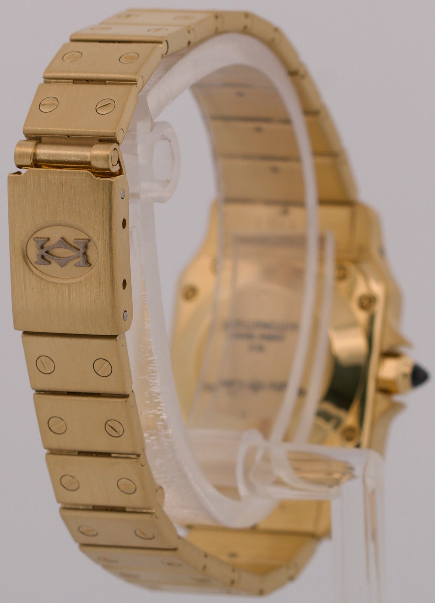 Ladies Cartier Santos WHITE ROMAN DIAMOND 18K Yellow Gold Automatic 24mm 8170