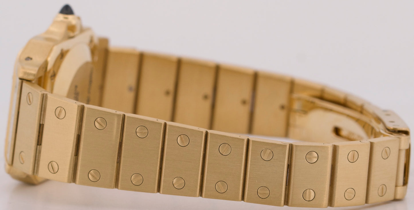 Ladies Cartier Santos WHITE ROMAN DIAMOND 18K Yellow Gold Automatic 24mm 8170
