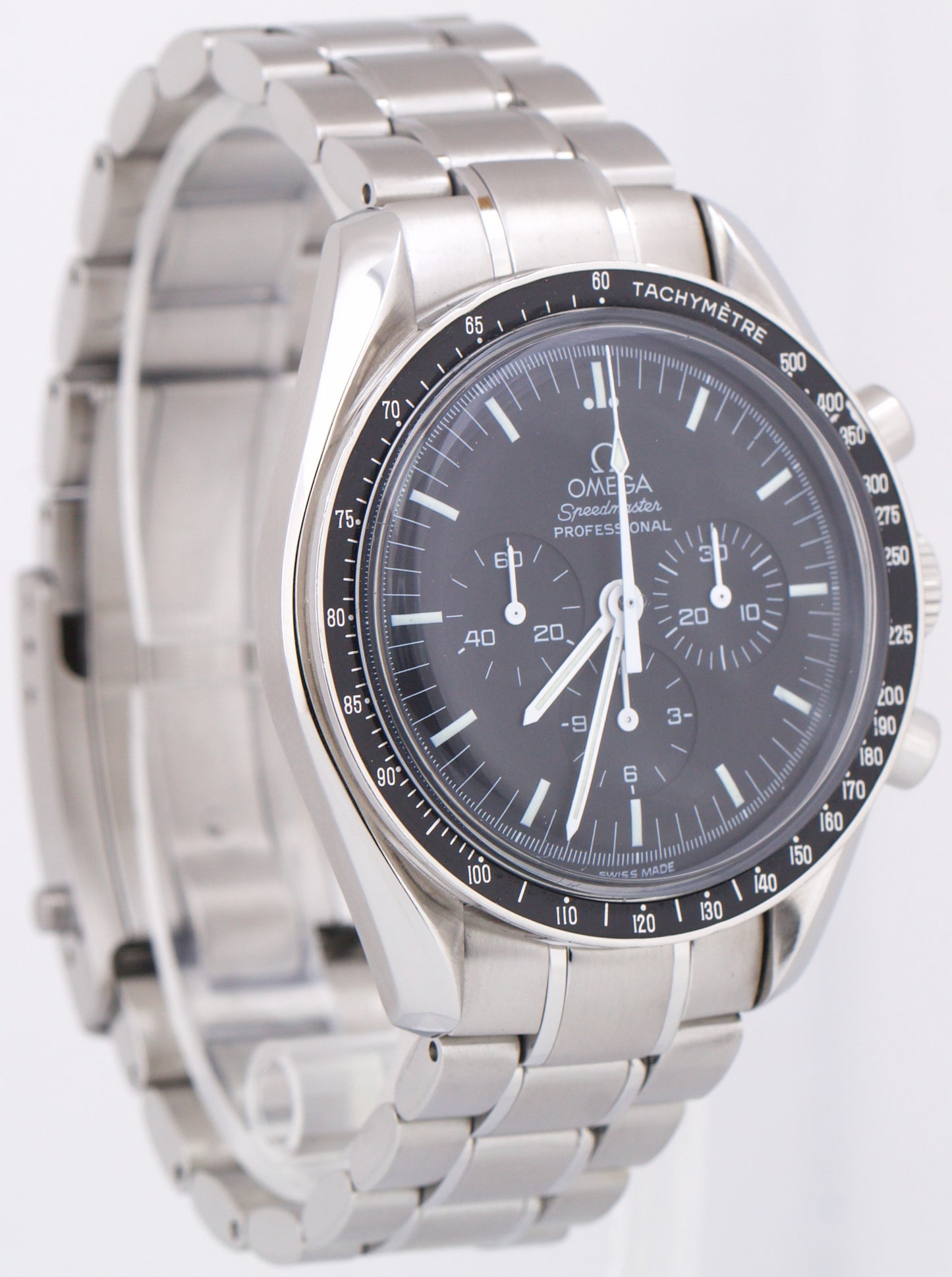 MINT Omega Speedmaster Moonwatch Manual Stainless 3572.50 Black 42mm Watch BOX