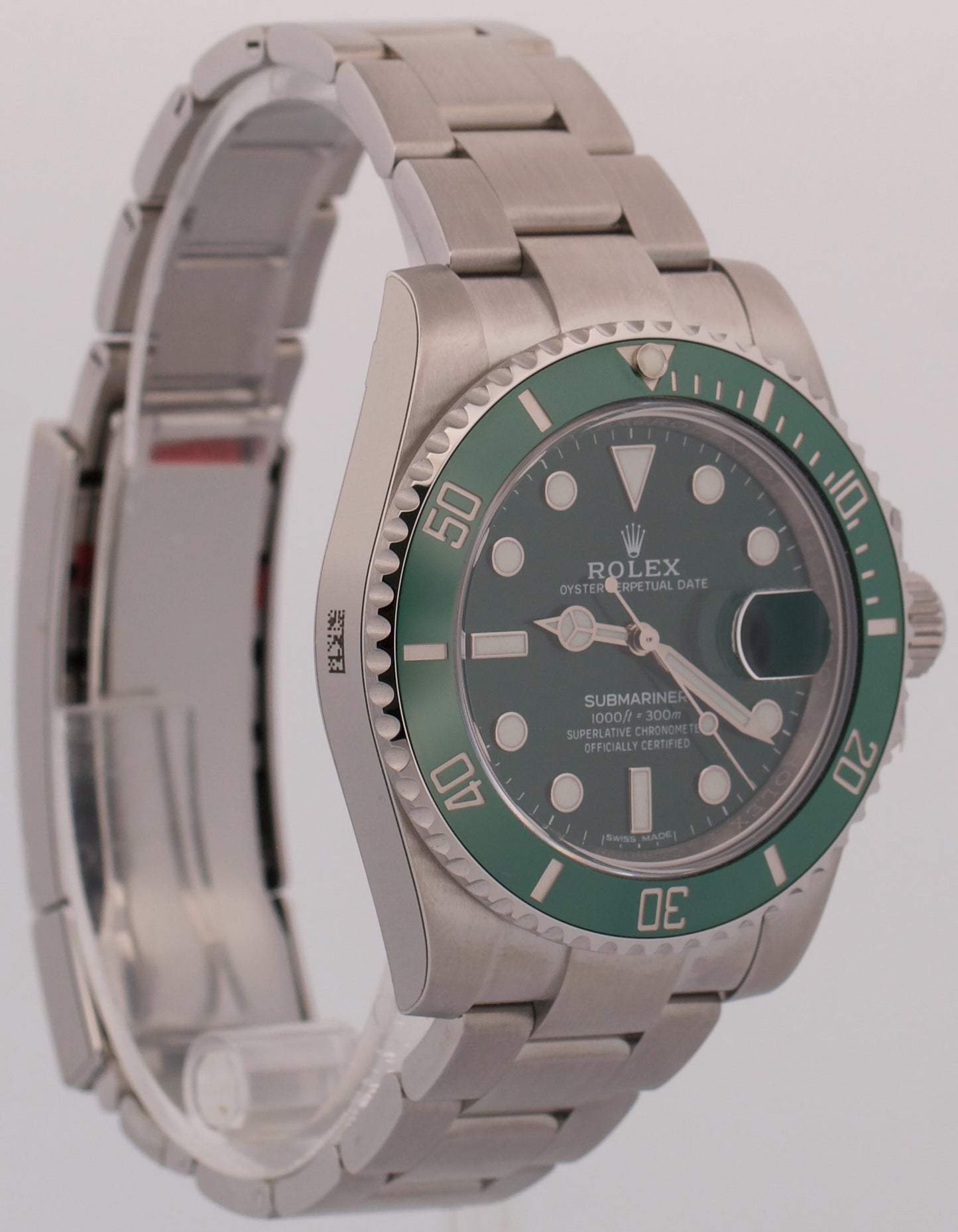 NOS STICKERED 2018 PAPERS Rolex Submariner HULK Steel Green 40mm 116610 LV BOX